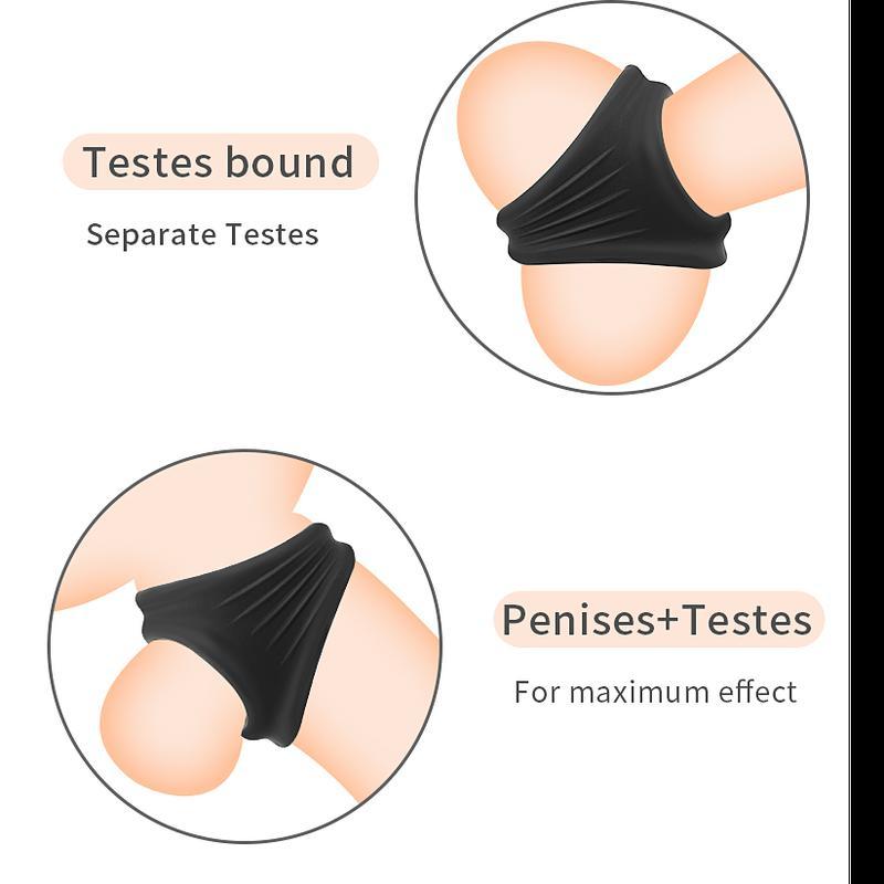 Silicone Pe-nis Ring Adorime 3 In 1 Ultra Soft Co-ck Ring for E-rection Enhancing Sex Toy for Couple