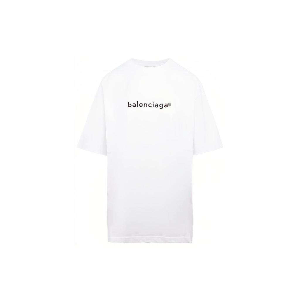 Balenciaga SS21 Drop Shoulder Sleeve T Shirt Women's White 641655TIV549040