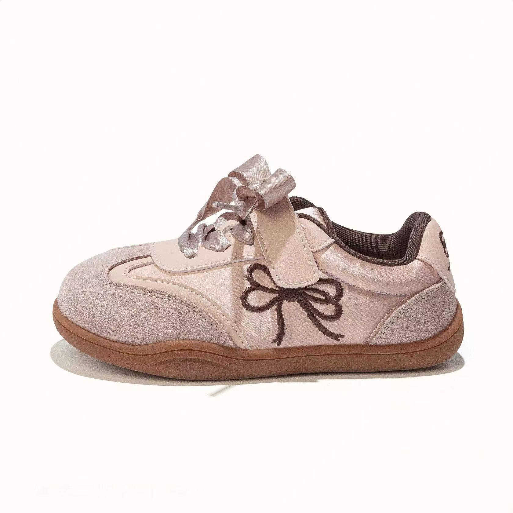 

Детские повседневные кроссовки для девочек, весенняя мода, мягкие, универсальные, шикарные, с милым бантом 23 розовый