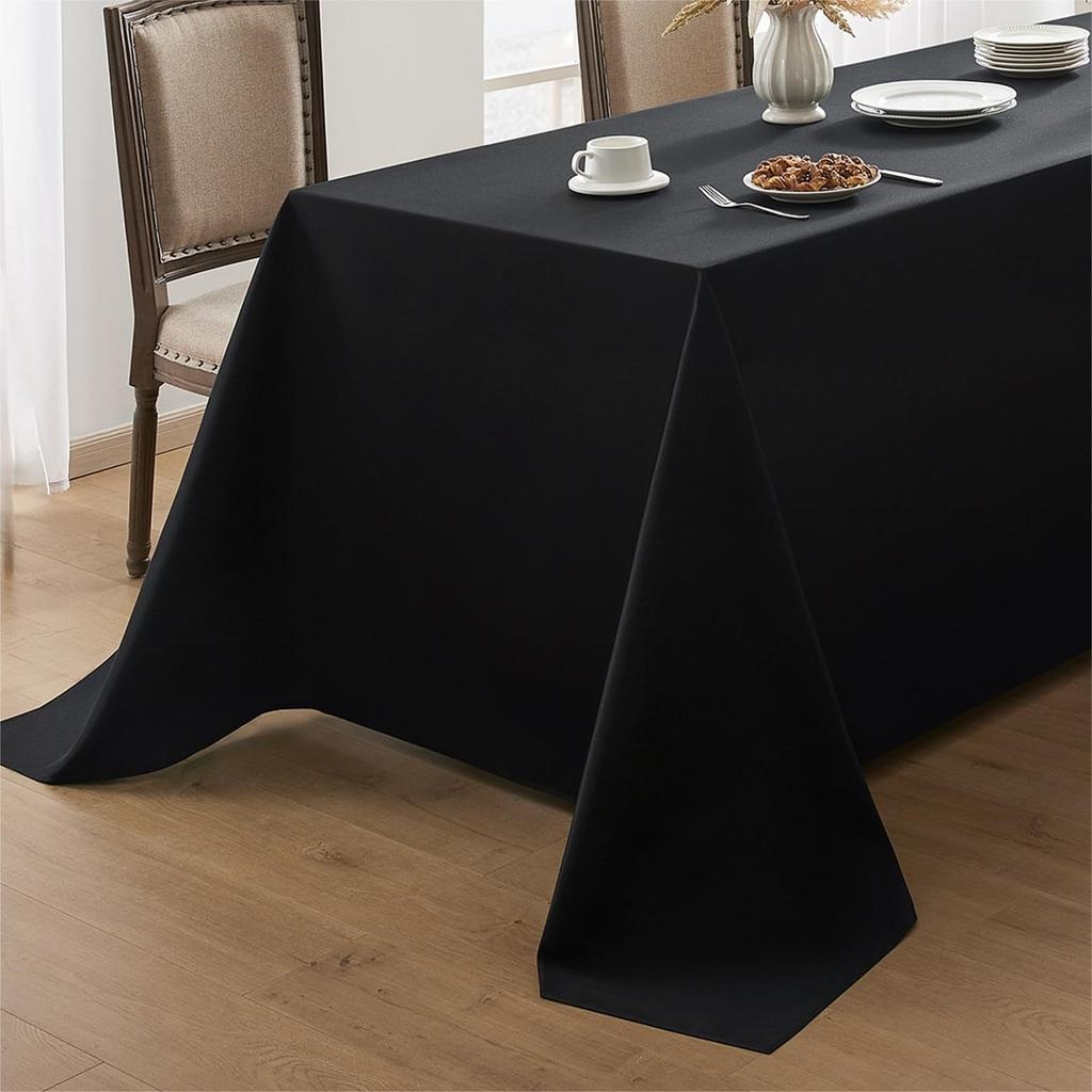 White Table Cloth Stain Resistant Decorative Washable Polyester Rectangle Tablecloths For Dining Table Parties And Wedding