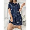 Damen Nachthemd Sommer Kurzarm Schlafhemd Rundhalsausschnitt Kleid Weiches Nachthemd Hauskleidung Nachtwäsche & Loungewear