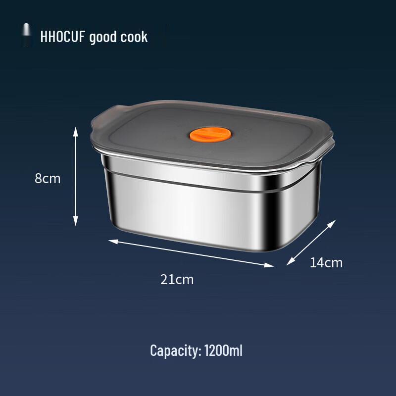 Квадратный пищевой контейнер HOCUF из нержавеющей стали 316
