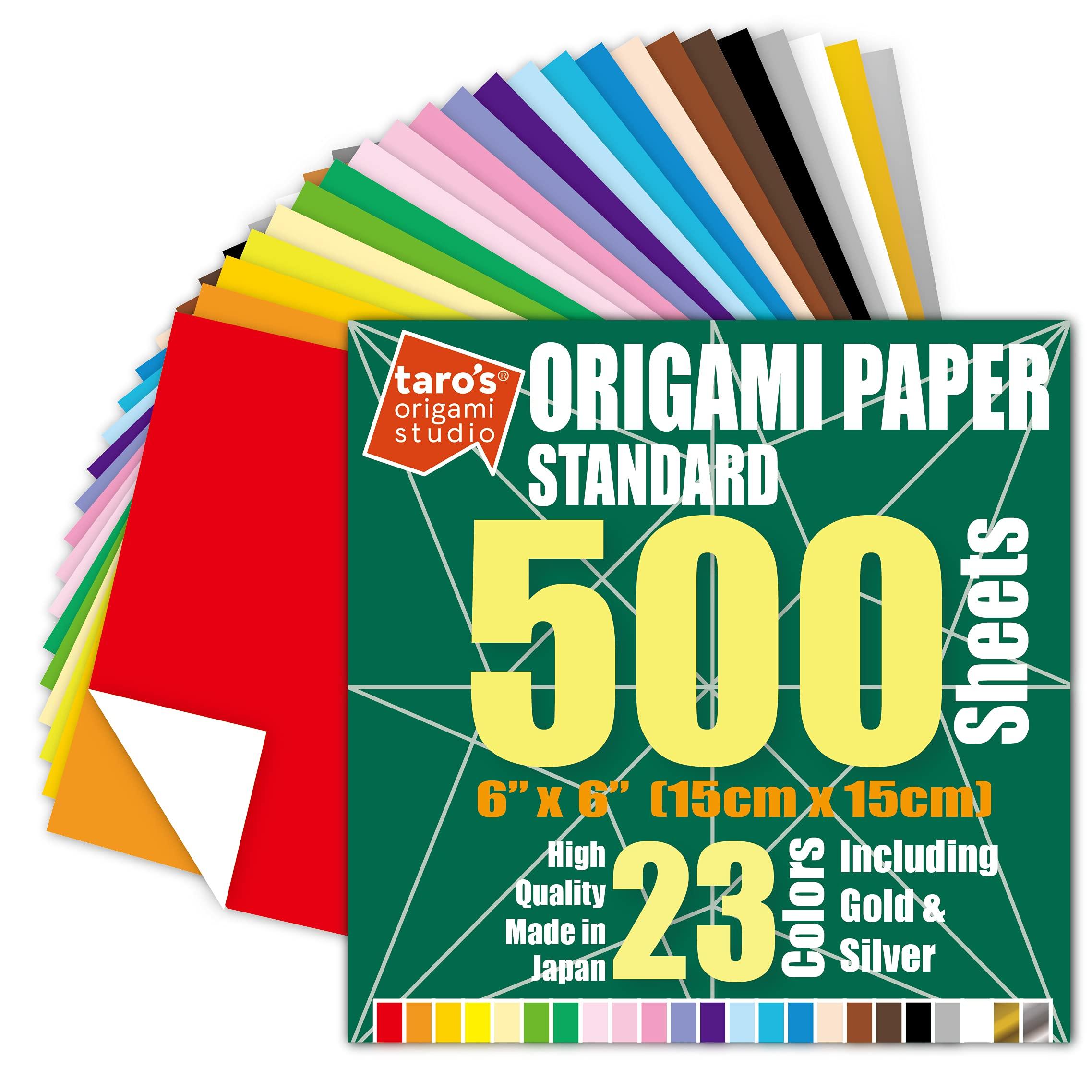 

Taro s Origami Studio Standard Size 15cm Paper Pack 500 Sheets 23 Colors One Side White Gold Silver Included