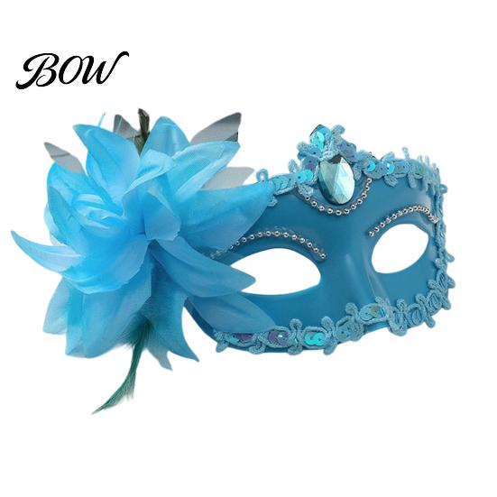 Venetian Style Mask Half Face Masquerade for Women, Mesh Flower Rhinestone Mask, Costumes Accessory Halloween Carnival Prom Ball Party Decorative