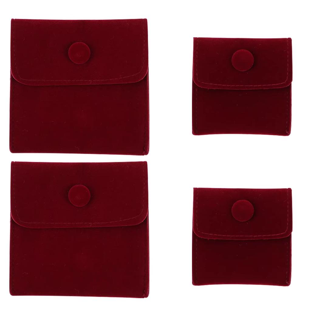 Dust Protect Portable Soft Velvet Gift Jewelry Bag Snap Button Packaging Bag Necklace Earrings Bracelet Ring Storage Pouch