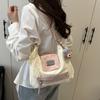 Fashion Color Blocking Design Women Casual Tote Bag With Plush Pendant For Daily Use
