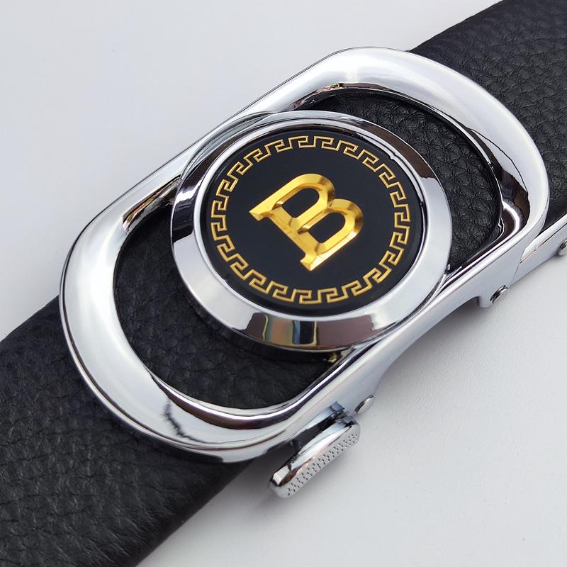 Men s Formal Genuine Cowhide Leather Belt with Automatic Buckle 110-130CM