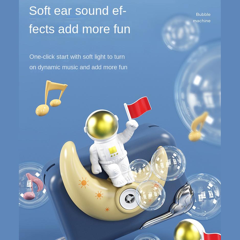 Barn ins Söt tecknad Unicorn Bubble Machine Automatisk Bubble Blåser Astronaut Musik Ljus Bubble Machine Leksak för barn Present