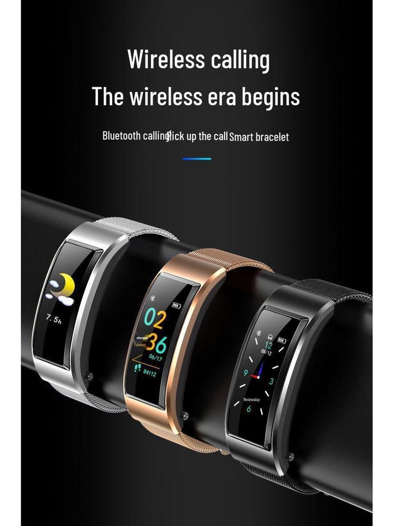 Smart Sports Bracelet: Heart Rate & Blood Oxygen Monitor with Bluetooth Earphones for Men & Women