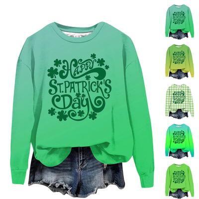 Moletom Feminino Casual de Manga Comprida Solto Estampado