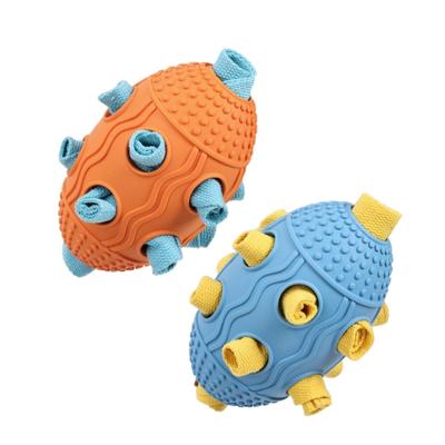 Dog Treat Dispensing Snuffle Toy Colorful Chew Toy for Dogs Teething Soft Cute Football for Small Medium Dogs