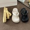 Wersja Koreańska Design Ruchome Pantofle Jodełka 2024 Lato Nowe Codzienne Wszechstronne Zwiększające Proste i Wygodne Damskie Buty