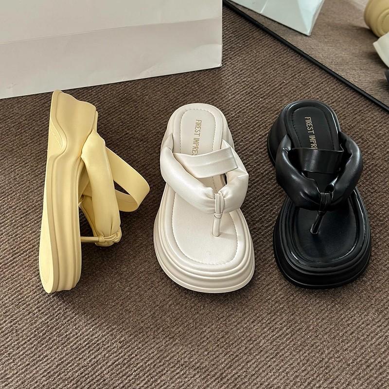 Wersja Koreańska Design Ruchome Pantofle Jodełka 2024 Lato Nowe Codzienne Wszechstronne Zwiększające Proste i Wygodne Damskie Buty