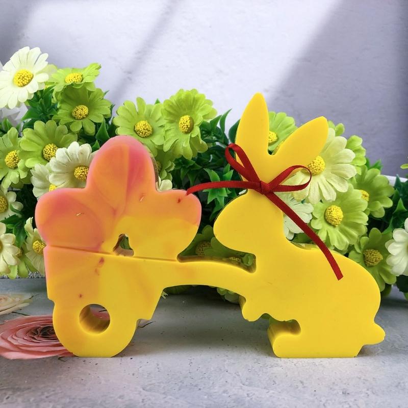 Rabbit And Eggs Ornaments Mould Sturdy Silicone Rabbit Eggs Decoration Mold For Repeated Use In Ornament Crafts