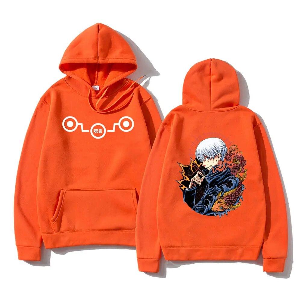 Anime Jujutsu Kaisen Oboustranný potisk Mikina Unisex Dámské Vintage Oversized Volné Topy Mikiny Unisex Mikina Inumaki Toge s kapucí