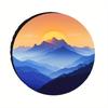 Misty Mountain Sunset Spare Tire Cover Durable Polyester UV Protection for RV Trailer