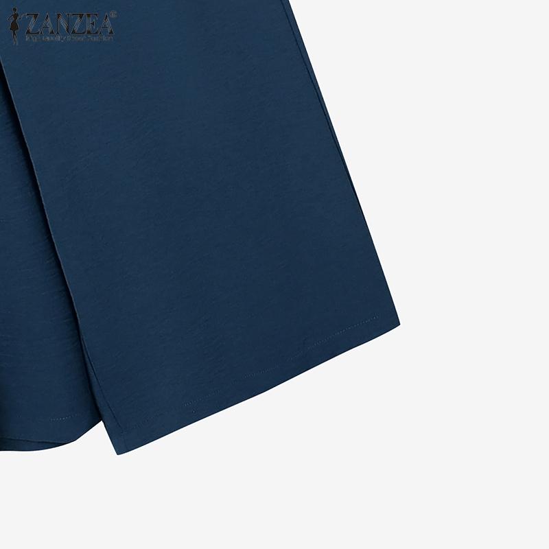 ZANZEA Women Casual Long Blouse and Pants Loose Two Piece Suit Sets