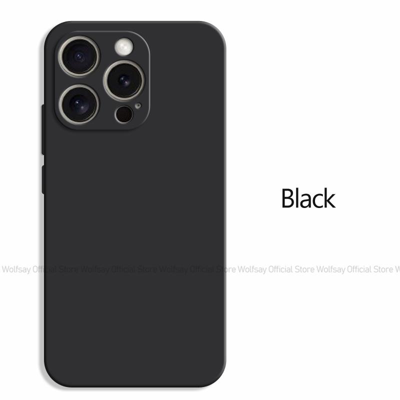 Чехол для iPhone 16 Pro Max Чехол для iPhone 16 iPhone 16 Pro 16 Pro Max Чехол Funda Ударопрочный Жидкий Силикон Защитный Чехол для Телефона iPhone 16 чёрный