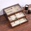 Transparent Window Wooden Jewelry Box Rings Necklace Jewelry Storage Case  Vacation