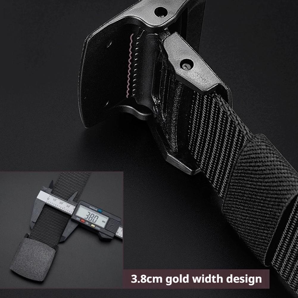 Nylon Canvas Web Belt for Men, Elastic Belt Fit Hiking Outdoor Military Buckle Belt Stretch Quick Release Belt Plastic Buckle