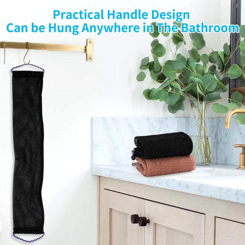 3Pcs African Exfoliating Net Sponge Back Scrubber for Shower, Long Wash Loofah