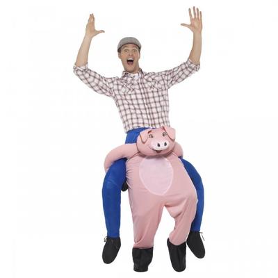 Smiffys Unisex Adult Pig Piggy Back Costume Set