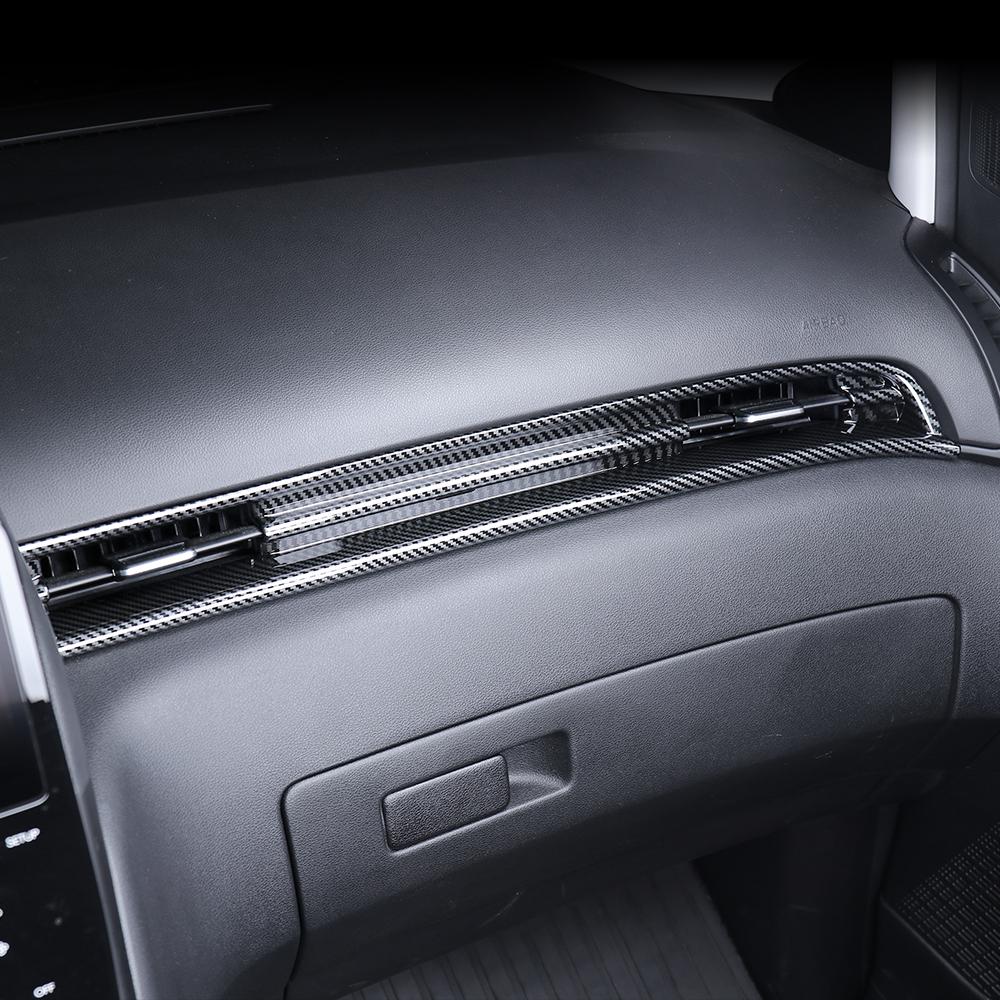 Carbon Fiber Dashboard Middle Air Conditioner Vent Cover Trim For Hyundai Staria 2021-2026 Accessories