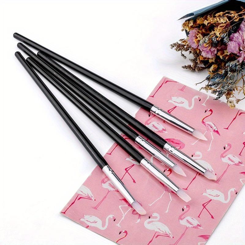 1set Manicure 5pcs Soft Silicone Pen, Small Head Silicone Embossing Pen, Nail Art Brushes Set, Soft Silicone Tips,nail Art Brush