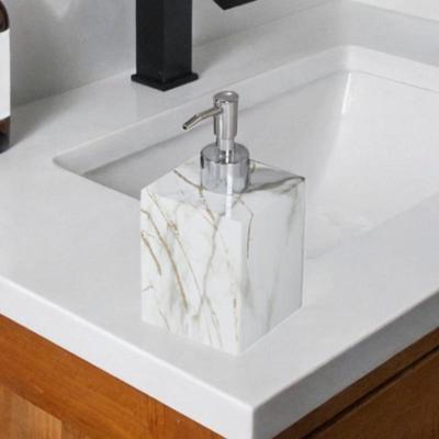 Empty Body Wash Dispenser,Marble Texture Manual Soap Dispenser,400ml Stylish Lotion Dispenser Bottle