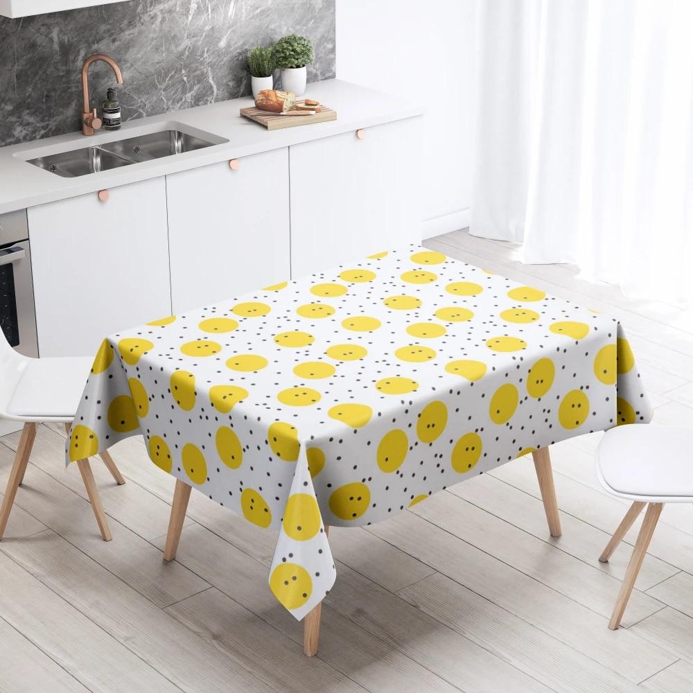 Cartoon Floral Tablecloth Home Decor Anti-Stain Waterproof Table Decoration Rectangular Kitchen Fireplace Countertop