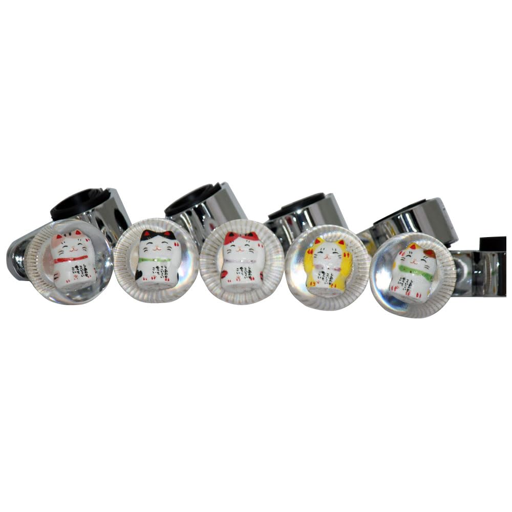 Truck Steering Wheel Red Spinner, Crystal, Maneki-neko Design, (Mad Max)