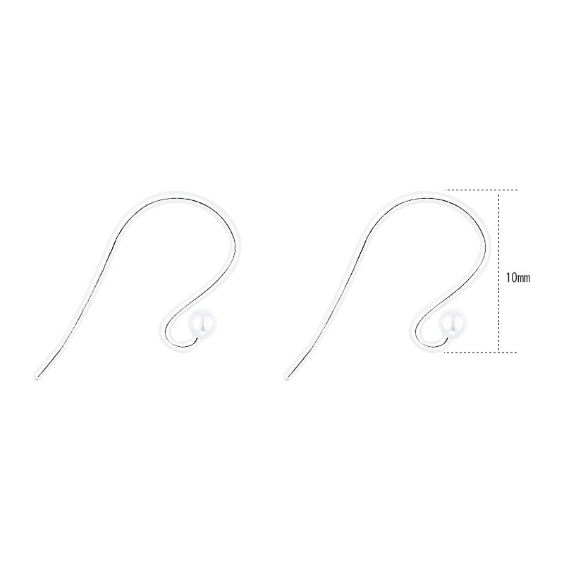 

Genuine Goods S925 Pure Silver Ear Hook Silver Jewelry Fashion DIY Handmade Accessories Minimalist Earrings Tail Beads Ear Hook Jewelry Hook Silver (1 pair)