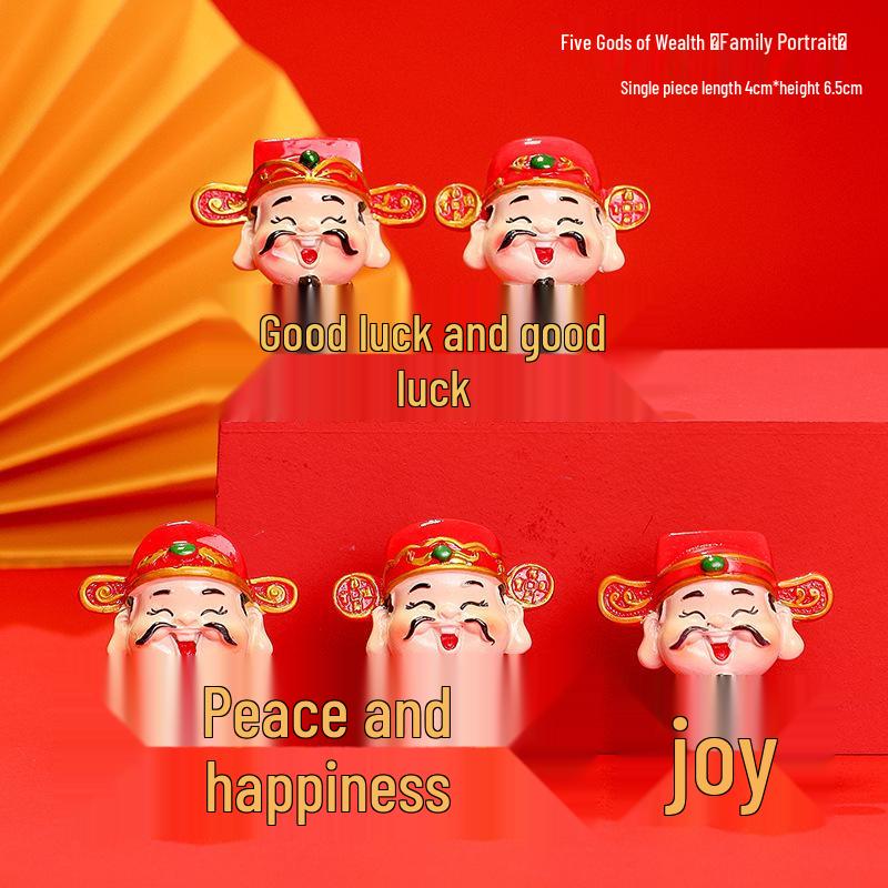 New Year Cartoon God of Wealth Ornament – Snake Year Figurine Home Decor Gift