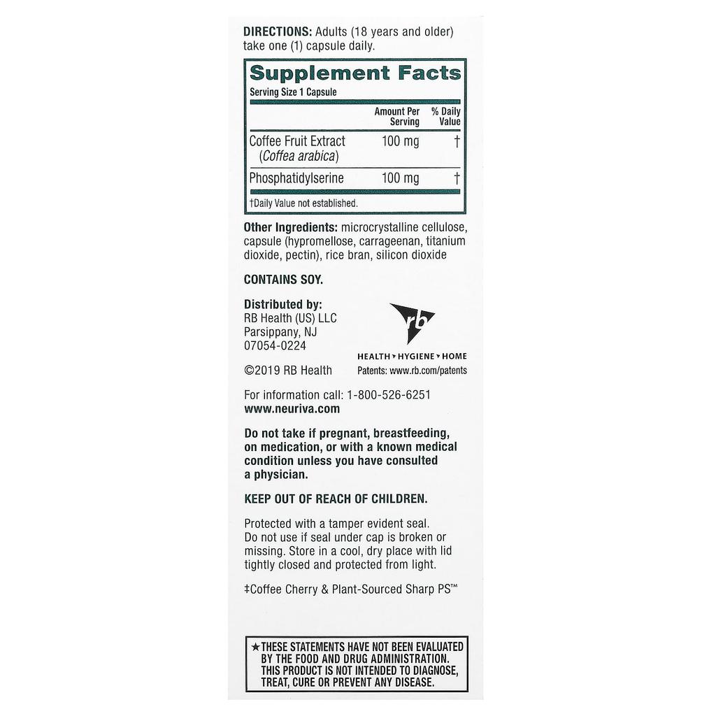 Neuriva Brain Performance, Original, 30 Capsules