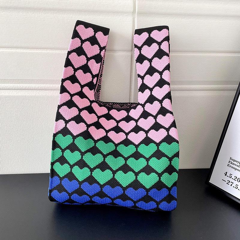 Knitted bag, gift bag, souvenir gift, woven bag, gift bag, fashion wrist bag, handbag, women's bucket bag.