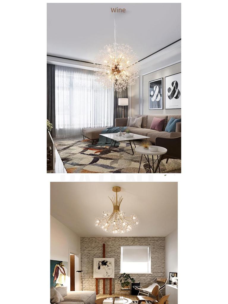 Dandelion Crystal Chandelier: Luxurious Nordic Style Living Room Light