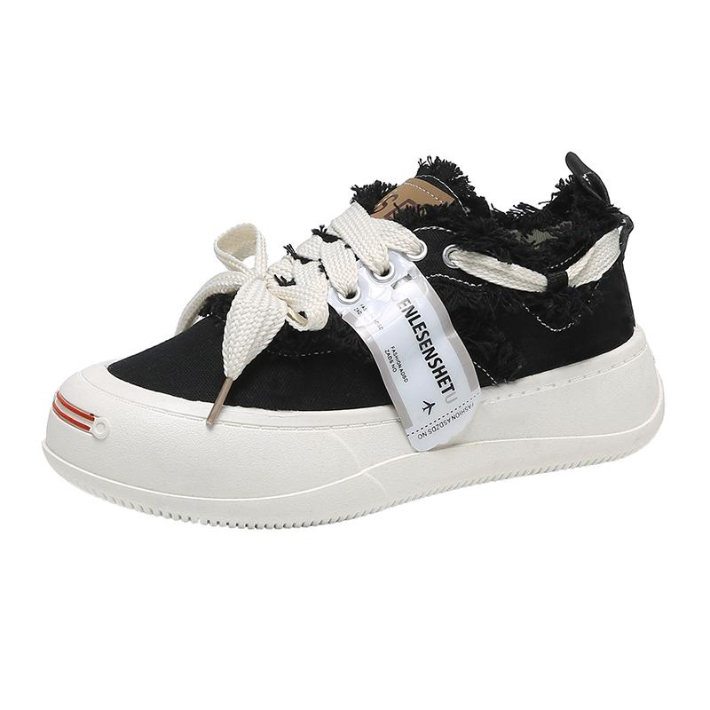 Women Shoes 2022 Summer Trendy Canvas Shoes Women Low Cut Casual Shoes Women Socofy Flat Shoes Zapatos De Mujer