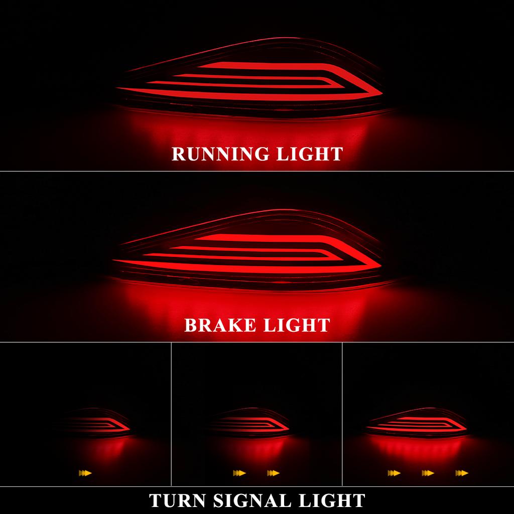 2x Rear Bumper Reflector Brake Light For Toyota Rush Fog Lamp 2018 2019 2020 Park Driving Turn Signal 3 Function
