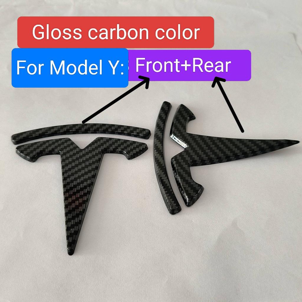ABS 1 PZ 2 PZ 3 PZ Auto Anteriore Per Tesla ModelY Model3 Copri Cofano Adesivo Emblema Styling Carrozzeria Posteriore Bagagliaio Badge Decalcomania Accessori JI3