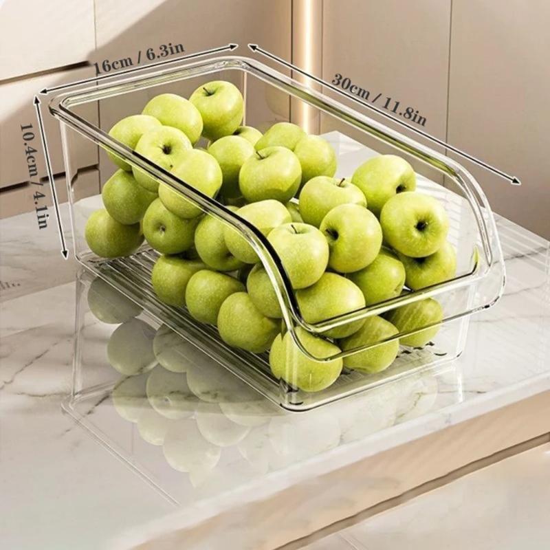 Clear Stackable Fridge Organizer Bpa Free Fresh Keeping For Storing Fruits Veggies Eggs In Kitchen