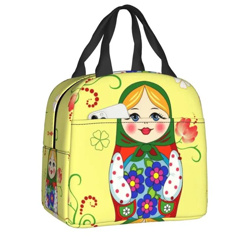 Russia Matryoshka Doll Lunch Box Women Cooler Thermal Food Insulated  Bag School Children Student Resuable Picnic Tote Bags