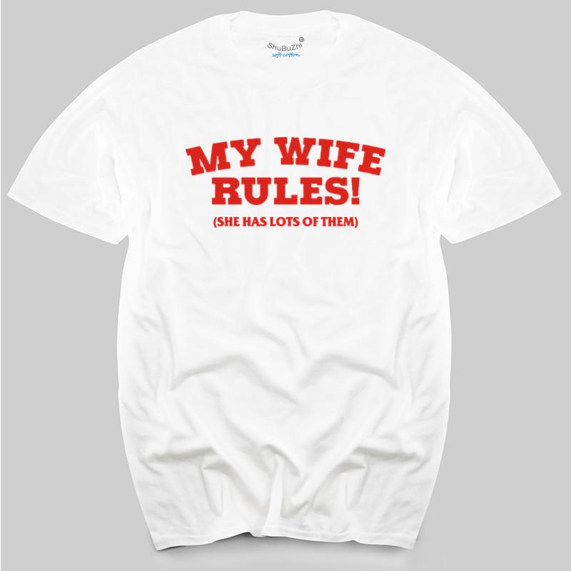 

MY WIFE RULES FUNNY PRINTED MENS T SHIRT GIFT FOR HUSBAND NOVELTY HUMOUR mens top tees S