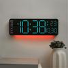 62KD Modern LED Wall Clock Ambient Light Color Changing Date Temperature Display Gift