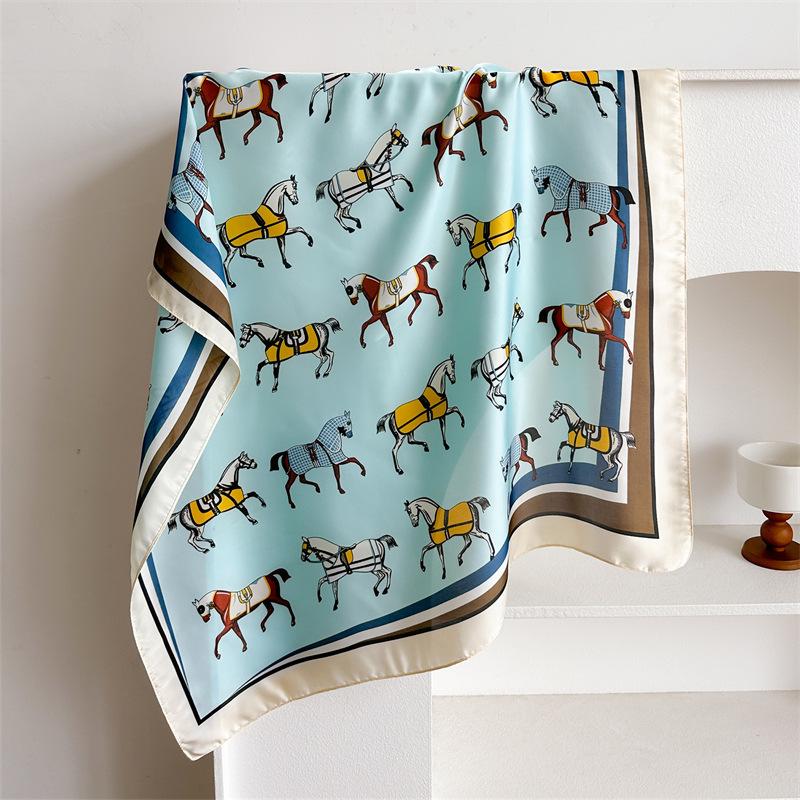 Scarf For Women Fashion Print Neckerchief Luxury Bandanna Breathable 70CM Square Scarf Spring/Sunmmer Headband Hijab Scarves