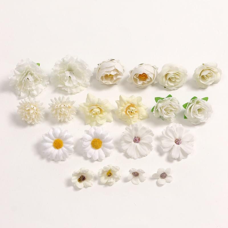 20pcs Silk Artificial Flower Head Home Decor Wedding Wall Backdrop DIY Party Floral Arrangement Table Display Art Supplies