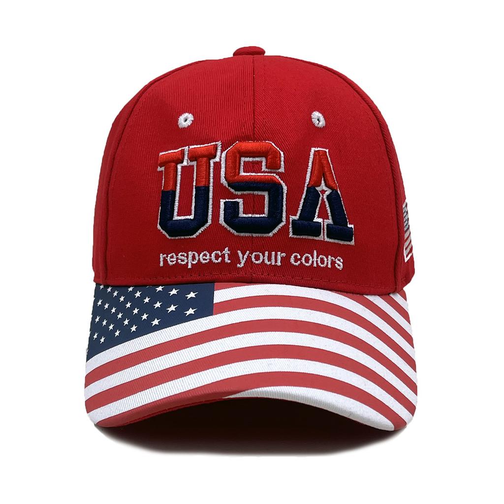 Hat Embroidered American Flag Brim Printed Baseball Cap Classic American Usa Embroidered Cap