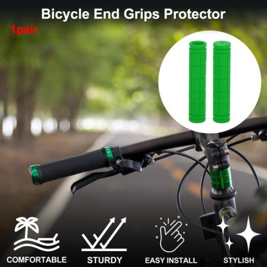 Bike Handlebar Grip Cover 120mm Lightweight MTB End Grips Protector Green 1 Pair
