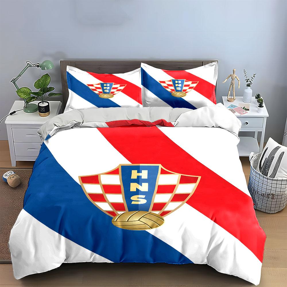 Checkerboard crest with stripes. Bedding sets Duvet cover sets Duvet covers Pillowcases(1 * Duvet Cover 2 * Pillowcases without duvet insert)