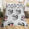 Raccoon Bedding Set For Boys Kids Girls Cute Cartoon Wildlife Duvet Cover Lovely Animals Comforter Cover Polyester Quilt Cover