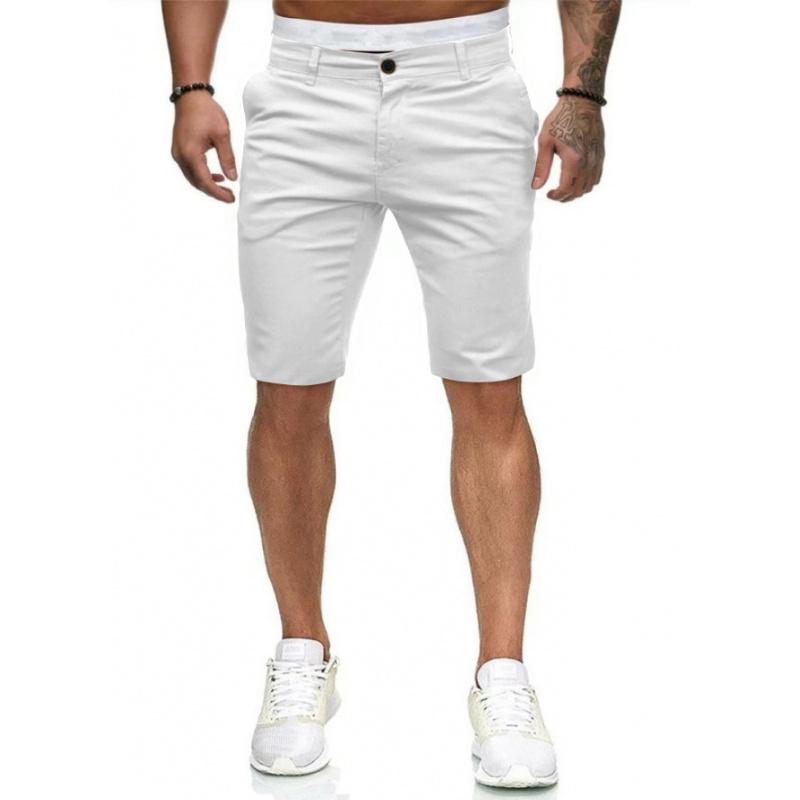 New Men Casual Fashion Solid Color Simple Slim Straight Shorts For Young Men